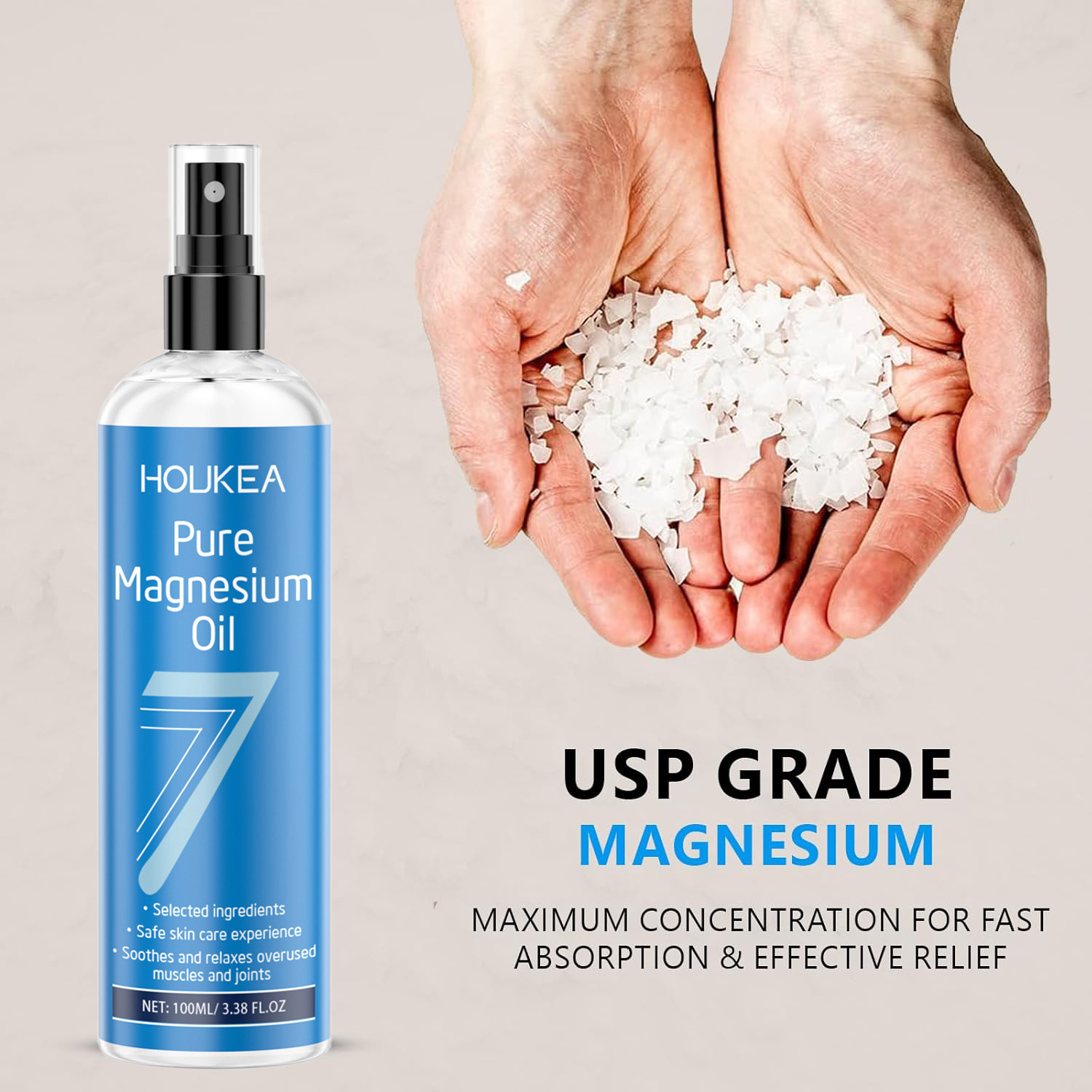 Pure Magnesium Oil Spray Grade - огляд і ціна Bath Salts Magnesium