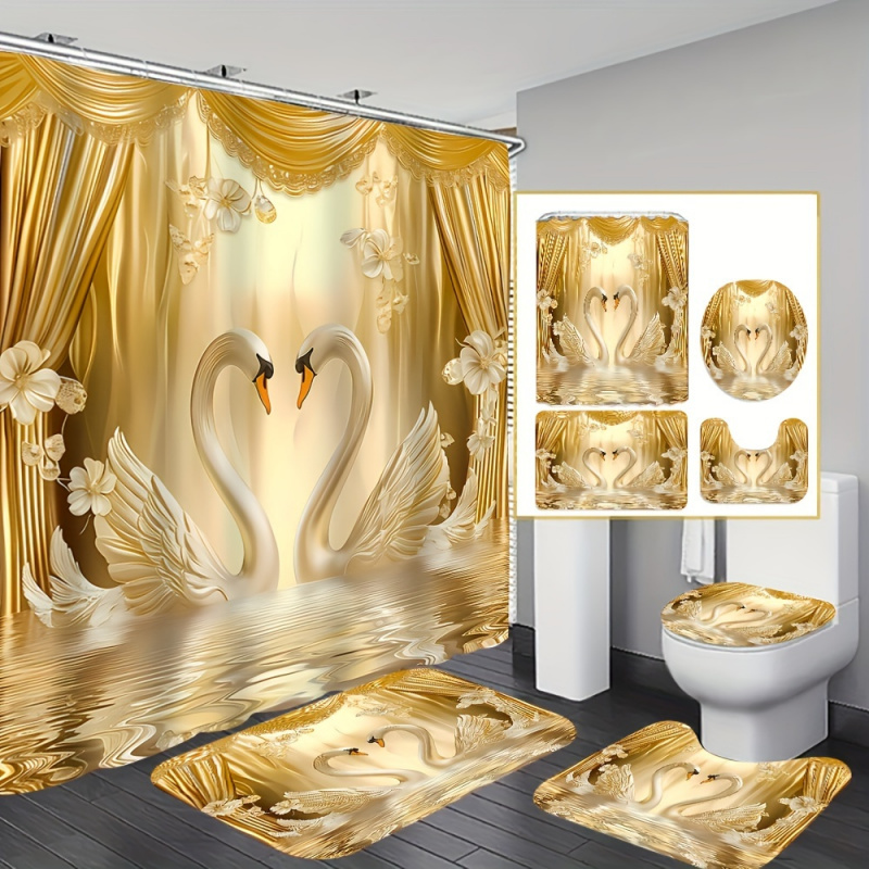 Romantic Golden Swans Bathroom - огляд і ціна Bamboo Bath Mat