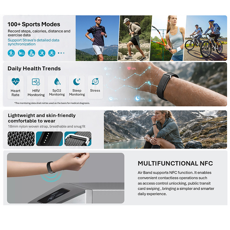VALDUS Air Band Smart Bracelet - огляд і ціна Health Wellness Bracelet