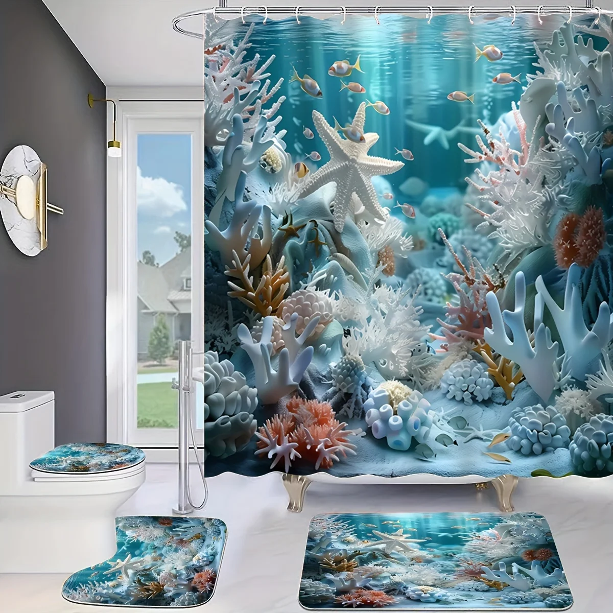 Enchanting Underwater Coral Re - огляд і ціна Bamboo Bath Mat