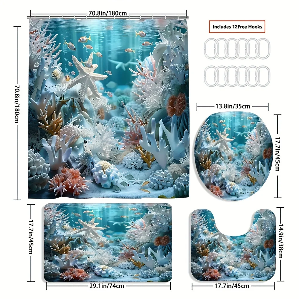 Enchanting Underwater Coral Re - огляд і ціна Bamboo Bath Mat